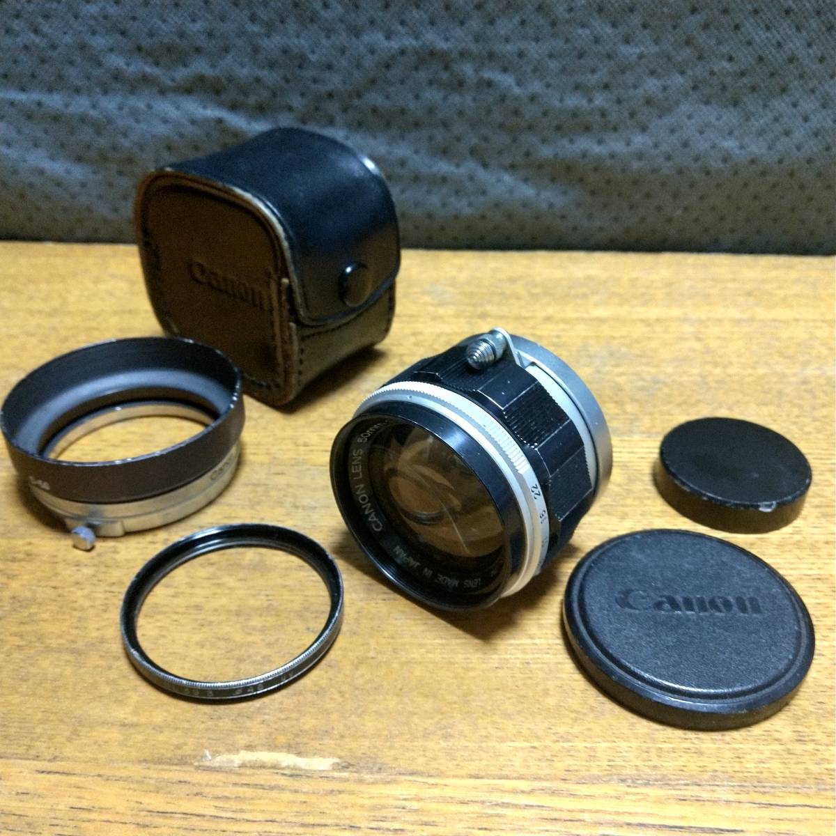 良品中古】☆CANON LENS 50mm F1.4 L39 ライカLマウント(フード付き