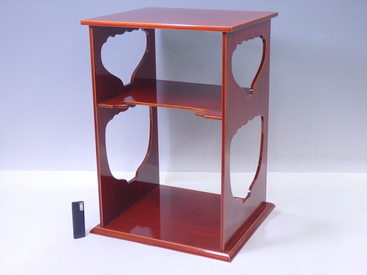 ★木製【春慶塗 水指棚　紙箱入り】完成品　サイズ：33×30×高さ46.5cm　茶道具 漆器 茶器 茶の湯の棚 紹鴎水指棚