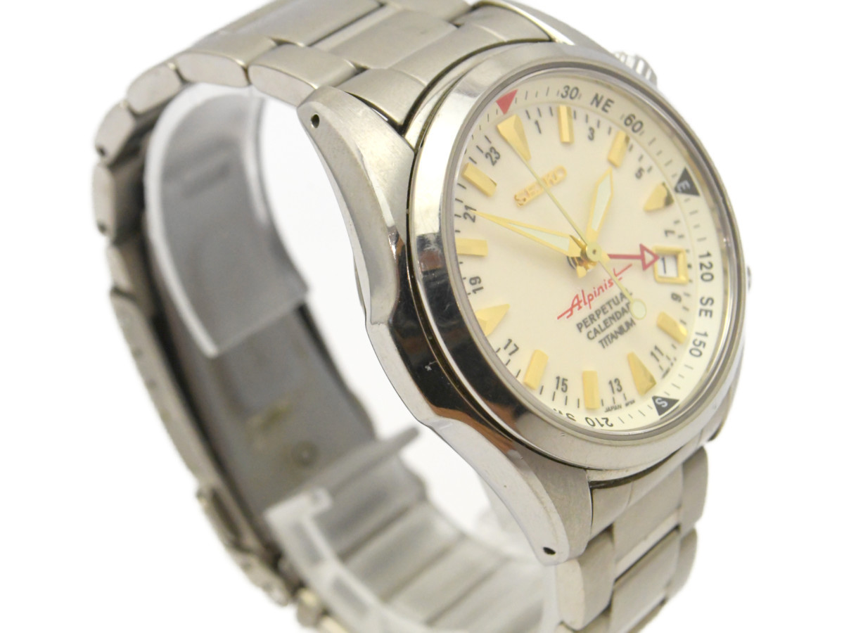 激レア]【SEIKO】セイコー アルピニスト 8F56-00D0 SBCJ021 アイボリー 