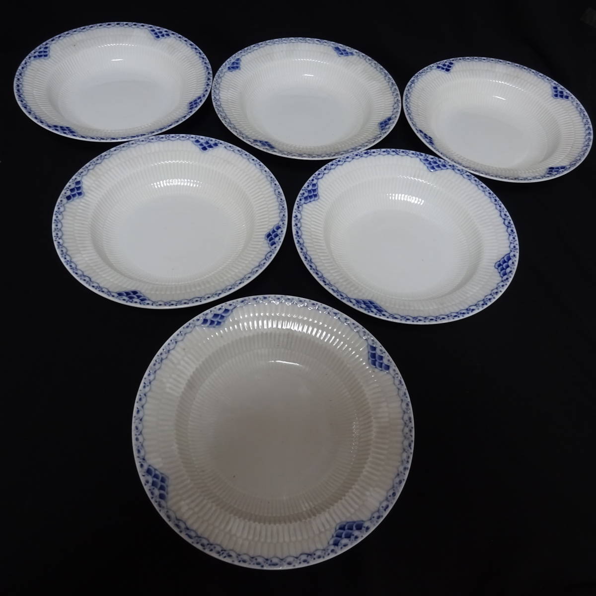1355132-058】ロイヤルコペンハーゲン プリンセス スープ皿6つ 21
