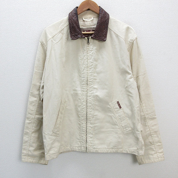 大人気，定番人気 k マルボロ/Marlboro Classics 襟レザー コットンジャケット/ワーク/レア L MENS 26(Lサイズ)｜売買されたオークション情報、yahooの商品情報をアーカイブ公開 - オークファン ジャンパー、ブルゾン一般