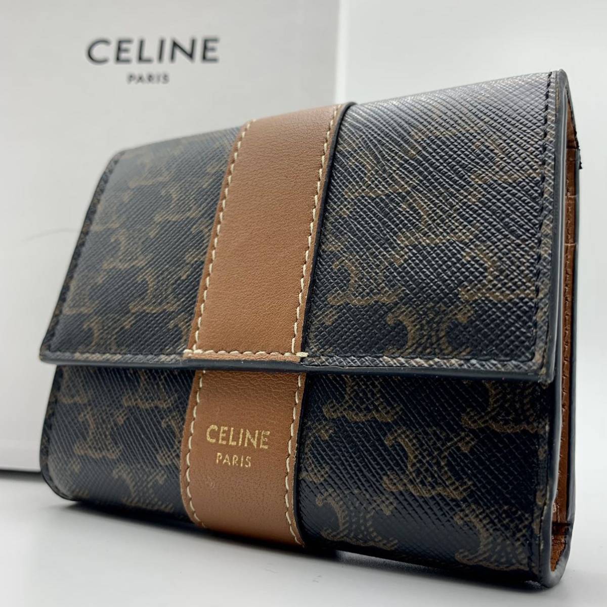 1円 【未使用】 CELINE セリーヌ トリオンフ トリフォールド スモール 