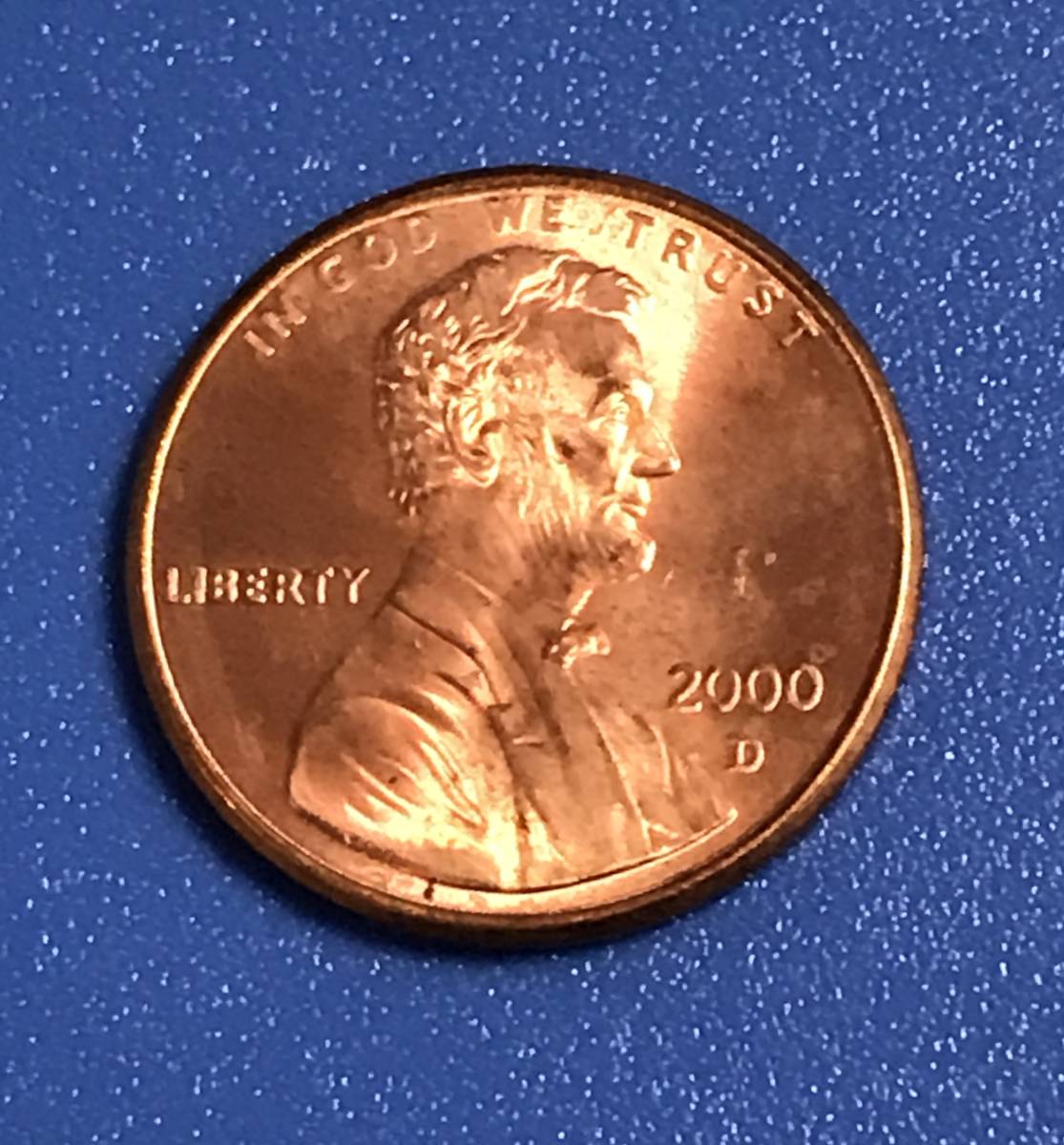 美品☆【銅貨】アメリカ合衆国 2000年・1セント銅貨【D】☆（ペニー 