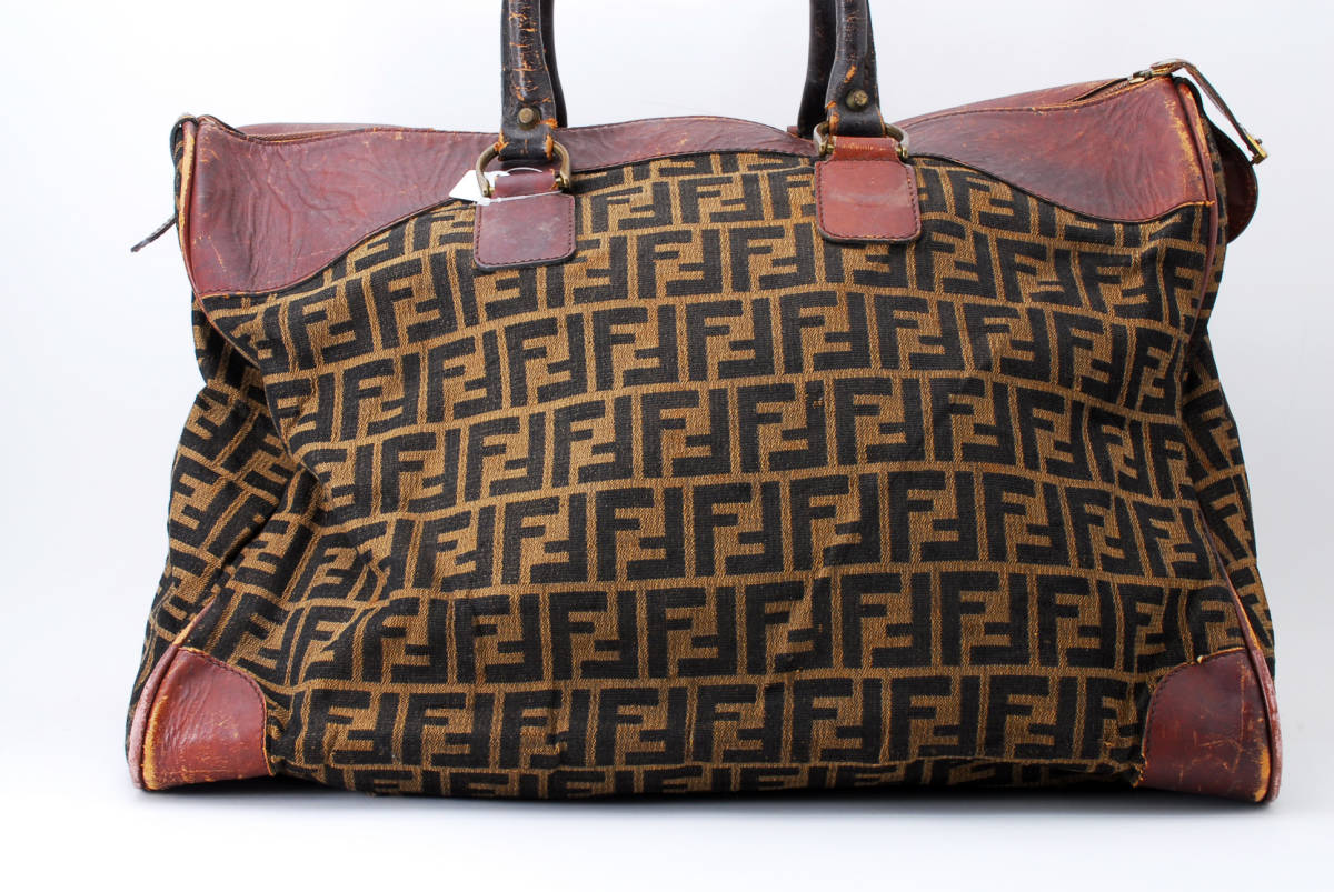 1円スタート】FENDI フェンディ ズッカ キャンバス ラージトートバッグ