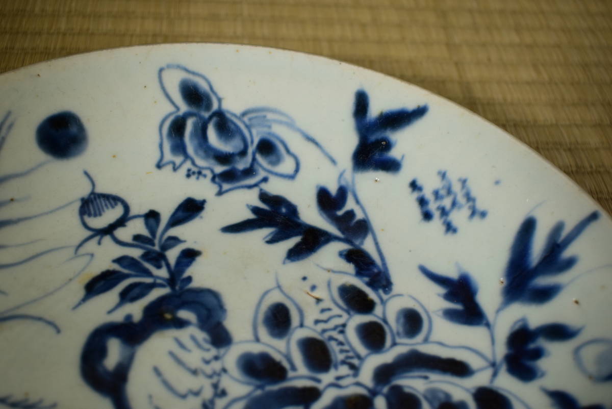 飾皿 唐物 染付 時代物 古染付 明末 中国古玩 在銘