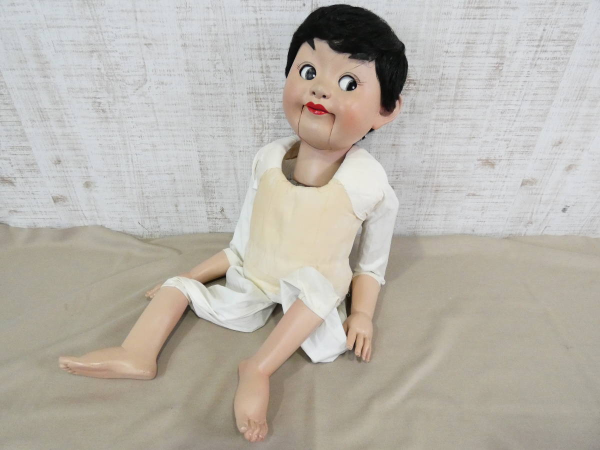 ジャンク 腹話術人形 男の子 全身 体長約92cm 口 目 眉可動 パペット