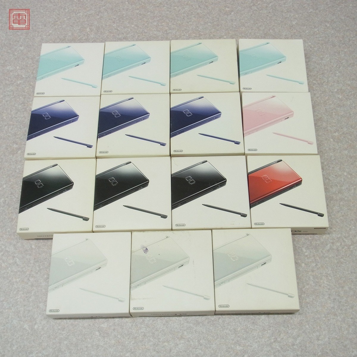ニンテンドーDS Lite DSライト 本体 クリムゾン/ブラック/ノーブルピンク/アイスブルー/エナメルネイビー等 計15台set 箱説付 未検品【20 Lite DS ニンテンドーDS by mobile｜ラクマ クリムゾン&frasl;ブラック＊ニンテンドーDS本体(箱付)