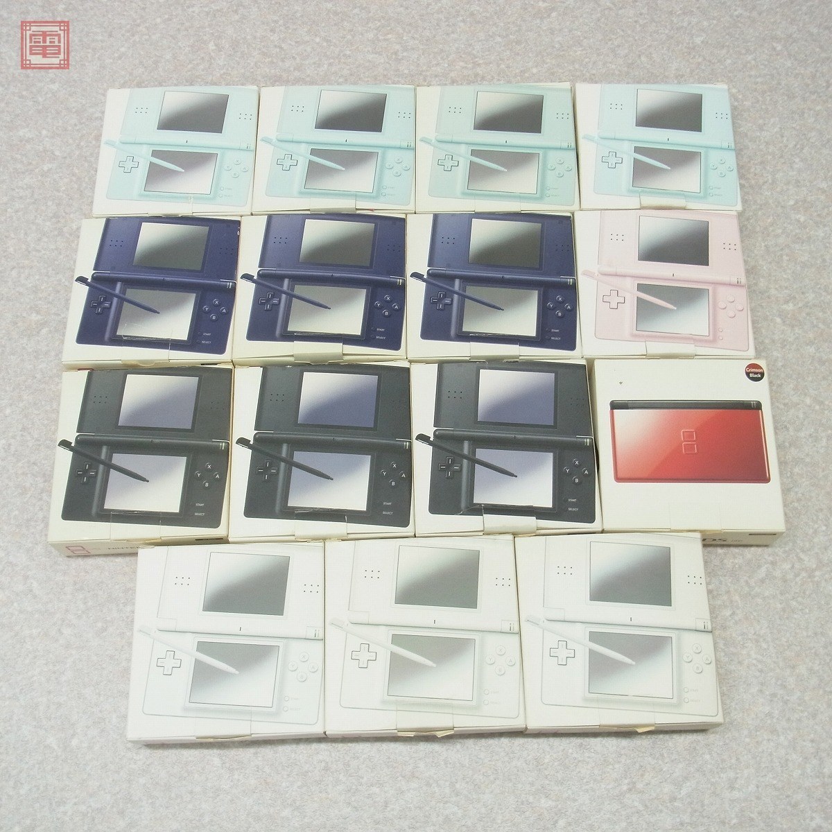 ニンテンドーDS Lite DSライト 本体 クリムゾン/ブラック/ノーブルピンク/アイスブルー/エナメルネイビー等 計15台set 箱説付 未検品【20 Lite DS ニンテンドーDS by mobile｜ラクマ クリムゾン&frasl;ブラック＊ニンテンドーDS本体(箱付)