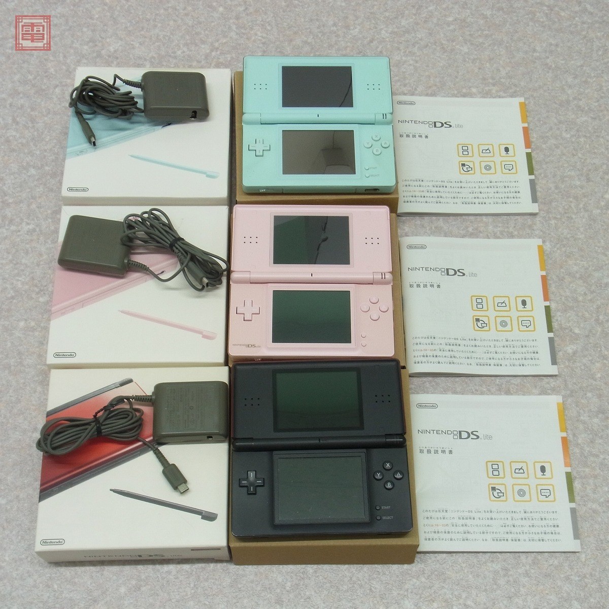 ニンテンドーDS Lite DSライト 本体 クリムゾン/ブラック/ノーブルピンク/アイスブルー/エナメルネイビー等 計15台set 箱説付 未検品【20 Lite DS ニンテンドーDS by mobile｜ラクマ クリムゾン&frasl;ブラック＊ニンテンドーDS本体(箱付)