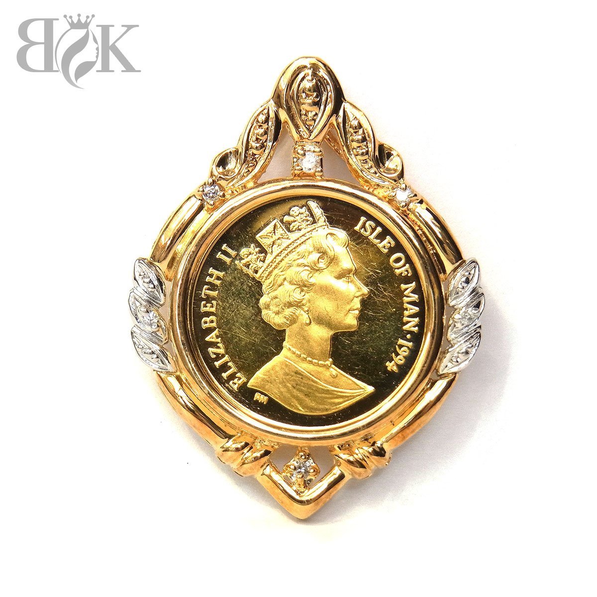 K24マン島キャットコイン 1／10oz 1994 K18ペンダントトップ K24 マン島キャット コイン