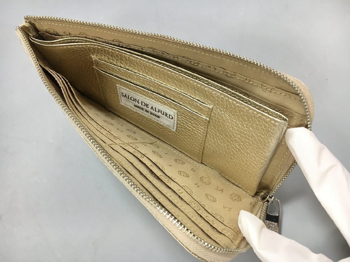 サロンドアルファード L字ジッパー長財布 ゴールド系 2204LS371 長財布 