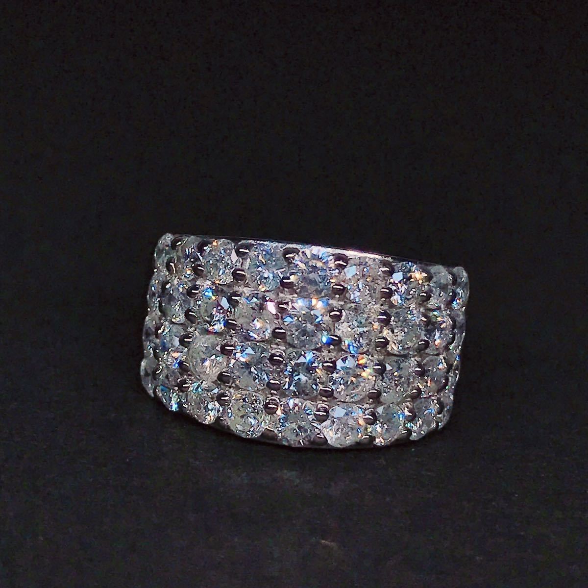 2.00ct パヴェ ダイヤモンドリング PT900 ダイヤ 2ct 豪華 幅広 | AKOPA.HR