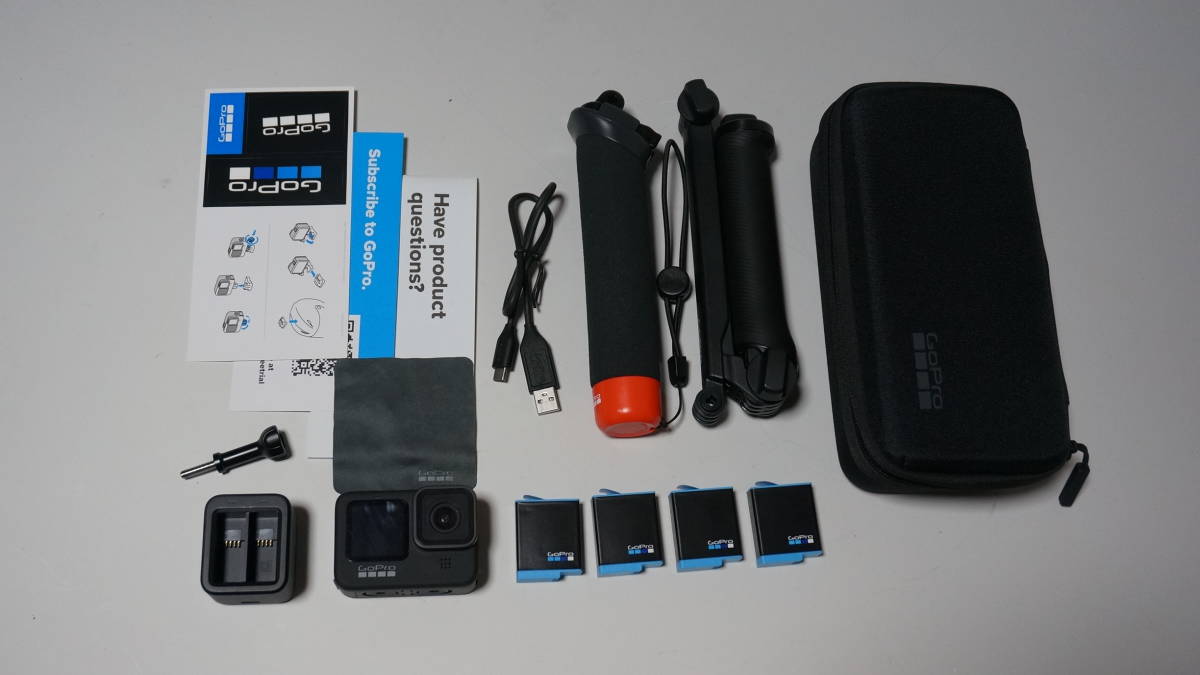 GOPRO HERO 9 バッテリー×4 ケース ハンドグリップ 3WAY 充電器 