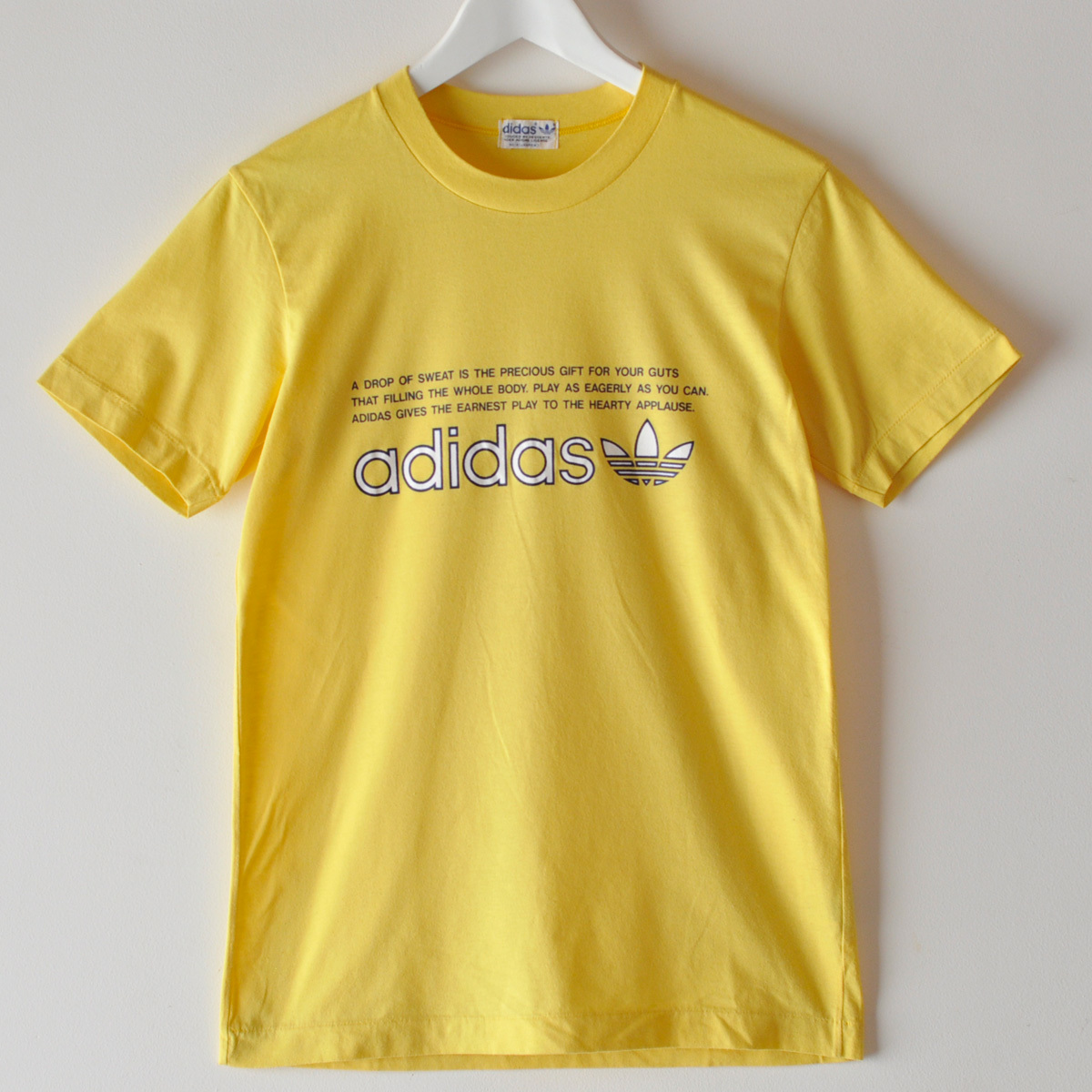 美品 70s adidas アディダス トレフォイル ロゴプリント Tシャツ