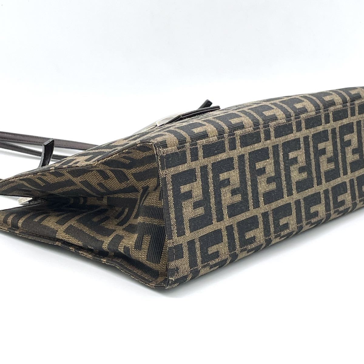 1円 美品 FENDI フェンディ ズッカ柄 ズッカ マンマ トートバッグ 