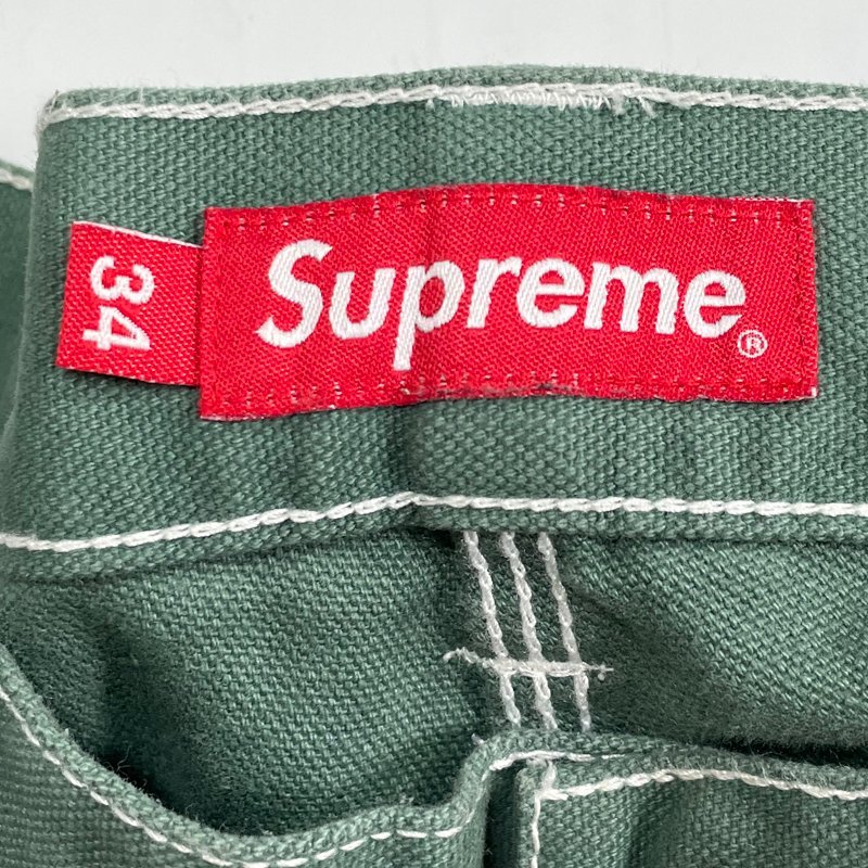 美品 Supreme Double Knee Painter Pant Work Green 34 シュプリーム 