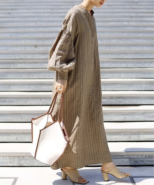 journal standard L'essage Herdmans ワンピース ○2021SS JOURNAL STANDARD L'ESSAGE*Herdmans ボリュームスリーブ