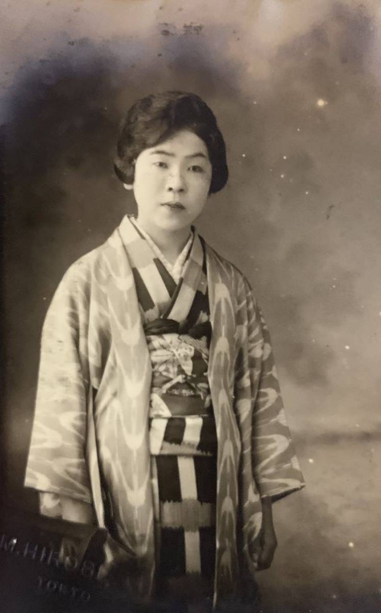 戦前 着物 女性 古写真 5枚 / 美人 美女 美少女 着物 和服 集合 昭和