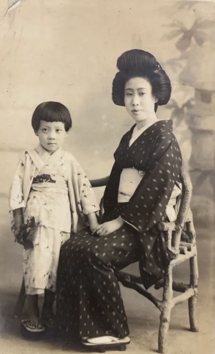 戦前 着物 女性 古写真 5枚 / 美人 美女 美少女 着物 和服 集合 昭和