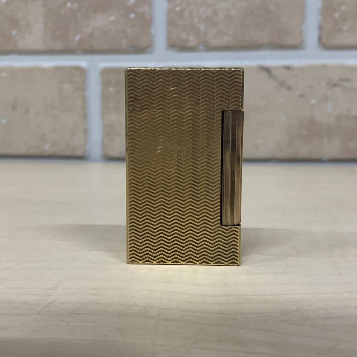 1円~【喫煙具】S.T.Dupont デュポン ガスライター ゴールドカラー 