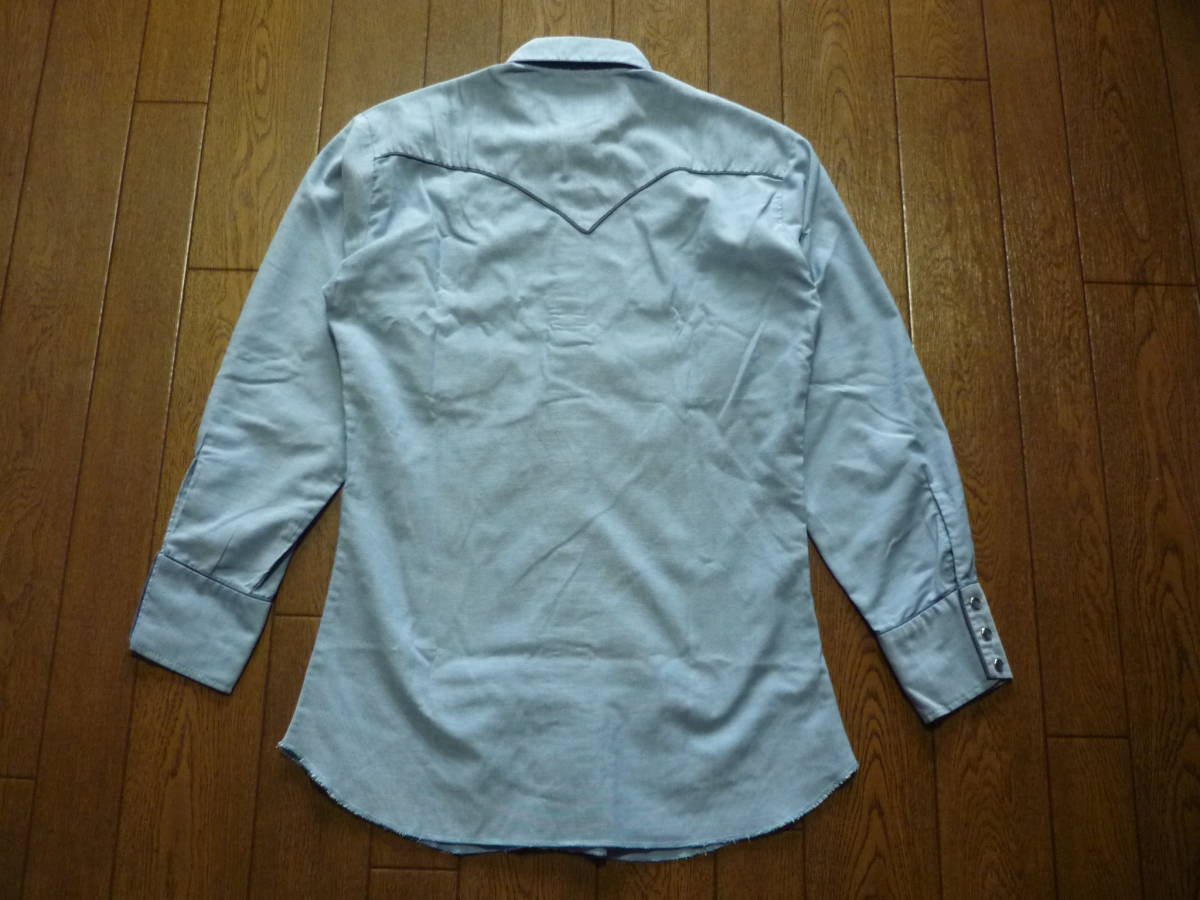 70s　USA製　ヴィンテージ　H BAR C　シャンブレー　ウエスタンシャツ　サイズ14 1/2-32　