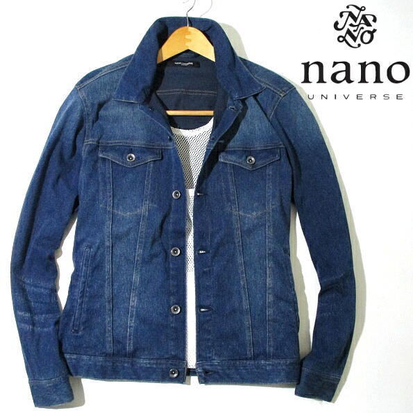 春物▼ ナノユニバース　Gジャン　インディゴ染め　デニムジャケット　ドーナツボタン　nano・universe　XLサイズ　トラッカージャケット NANO デニムジャケット gジャン ナノ SALE／40%OFFラウンドGジャン ジャケット