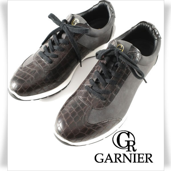  1円 定価1.9万 GARNIER ガルニエ メンズ レザー コンビデザインスニーカー シューズ L 26.5cm 黒 丸井 軽量 本物 9528(26.5cm)｜売買されたオークション情報、yahooの商品情報をアーカイブ公開 - オーク 26.5cm