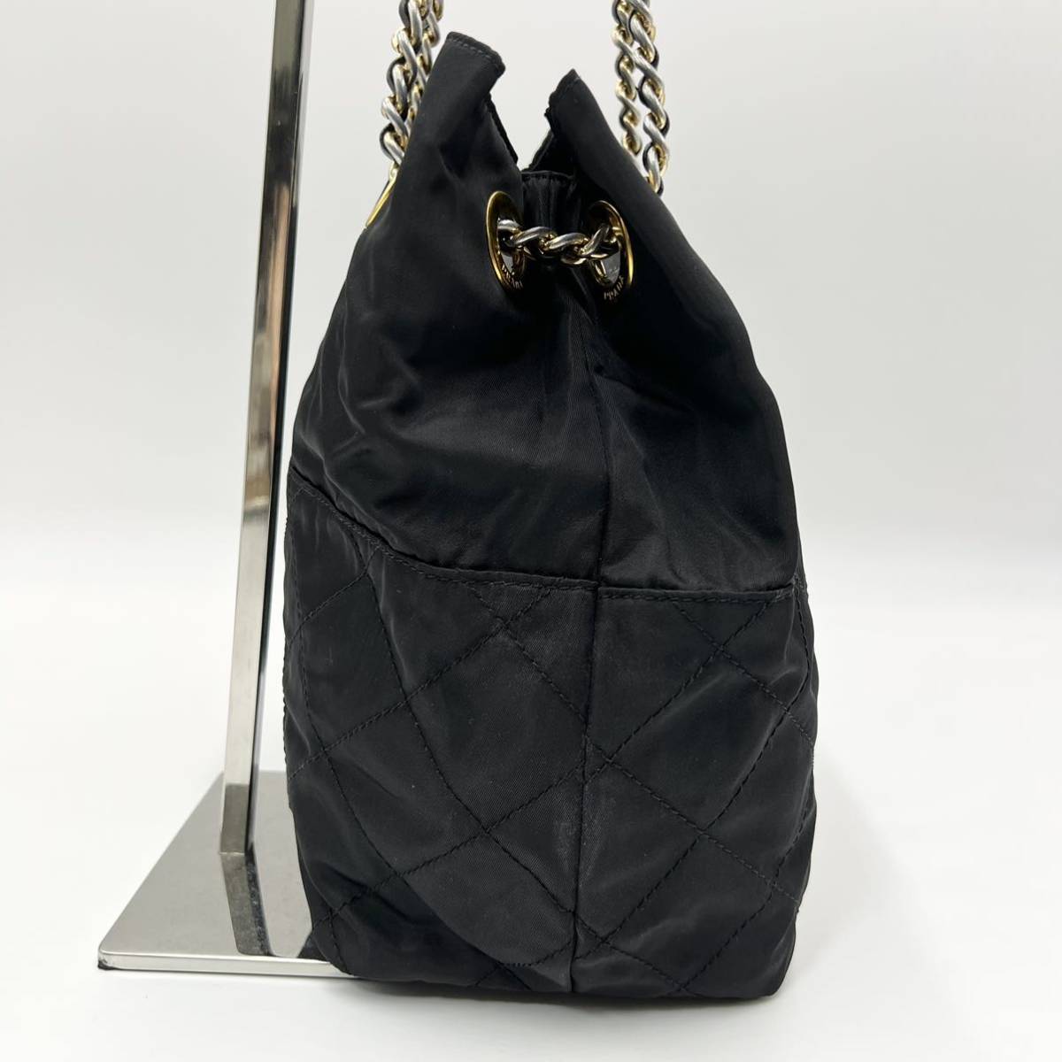 1円〜 【美品】 PRADA プラダ ショルダーバッグ Wゴールドチェーン 