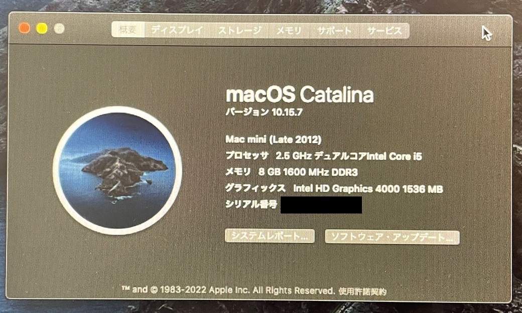 【中古】macmini 2012モデル HDD500G MEM8G_5