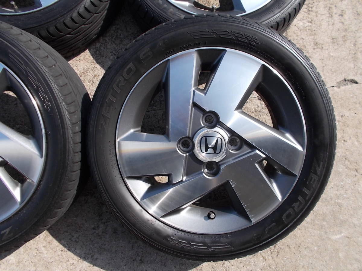 ○即決○165/55R14＆ホンダ純正アルミホイール 4本○4.5J-14 ホンダ 