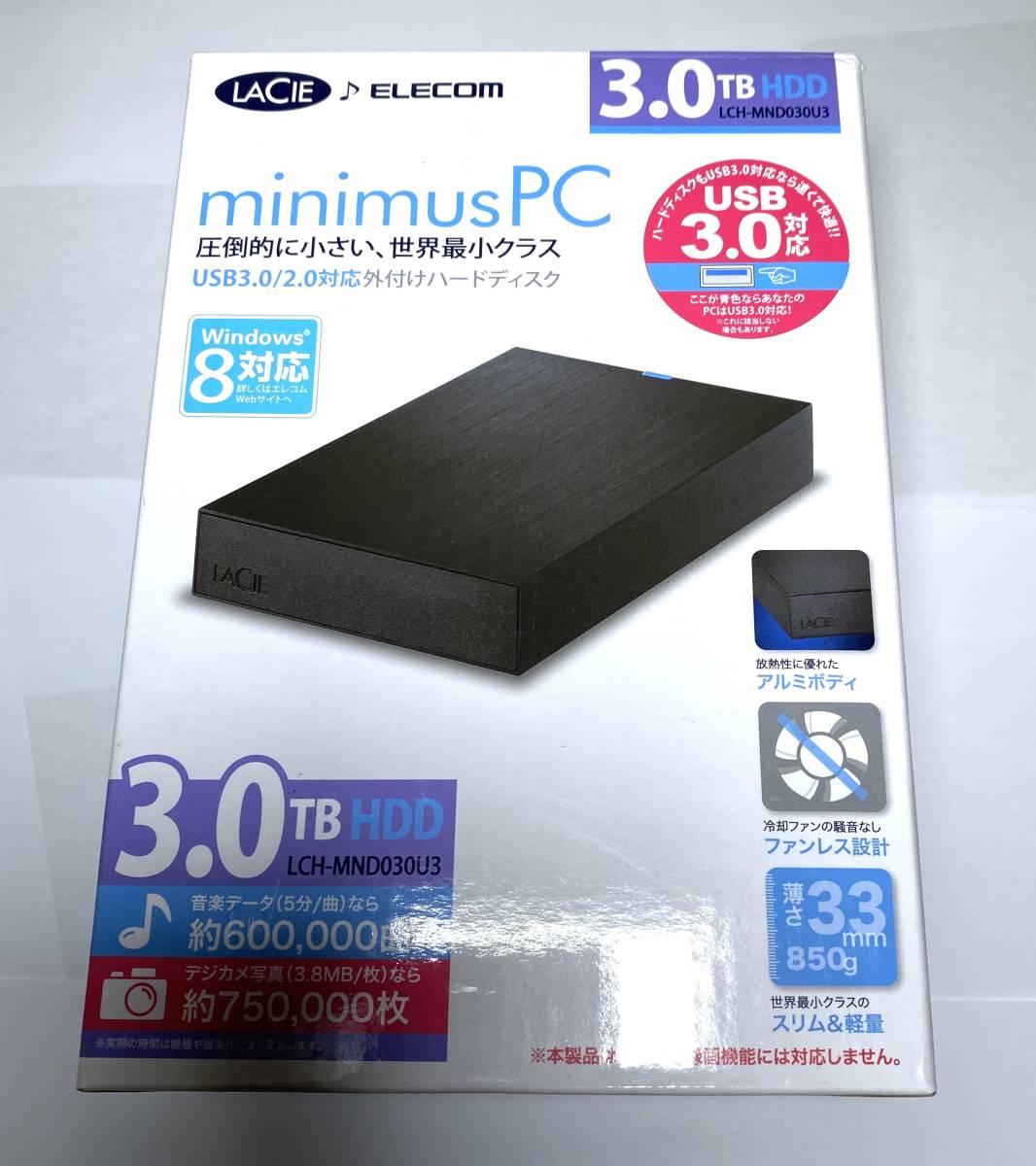 030動作OK 外付けHDD LaCie LCH-MND030U3 3.0TB USB3.0 LACIE LCH