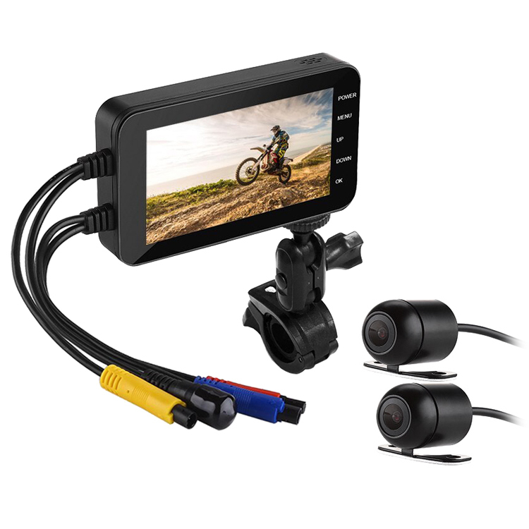 バイク用ドライブレコーダーセット 前後カメラ＋4インチFHDモニター
