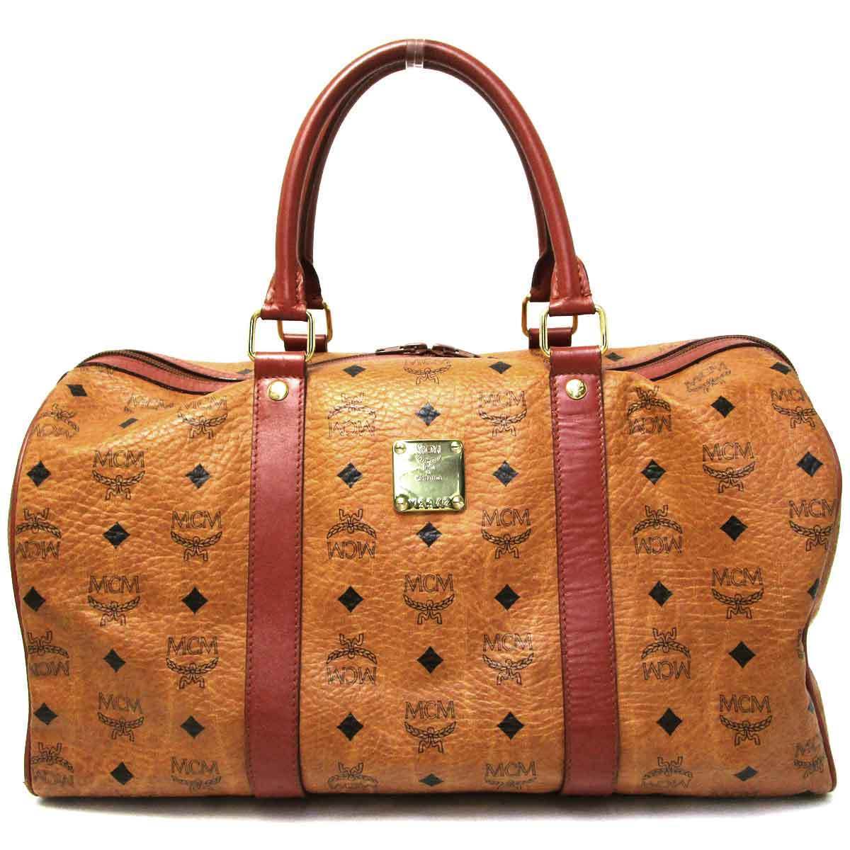 MCM ボストンバッグ ヴィセトスモノグラム ボストンバッグ 茶系 中古