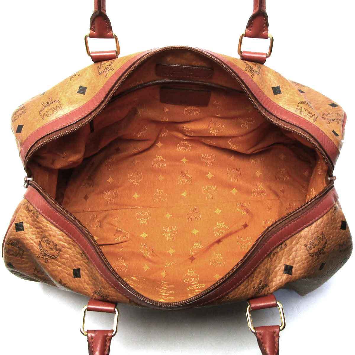 MCM ボストンバッグ ヴィセトスモノグラム ボストンバッグ 茶系 中古