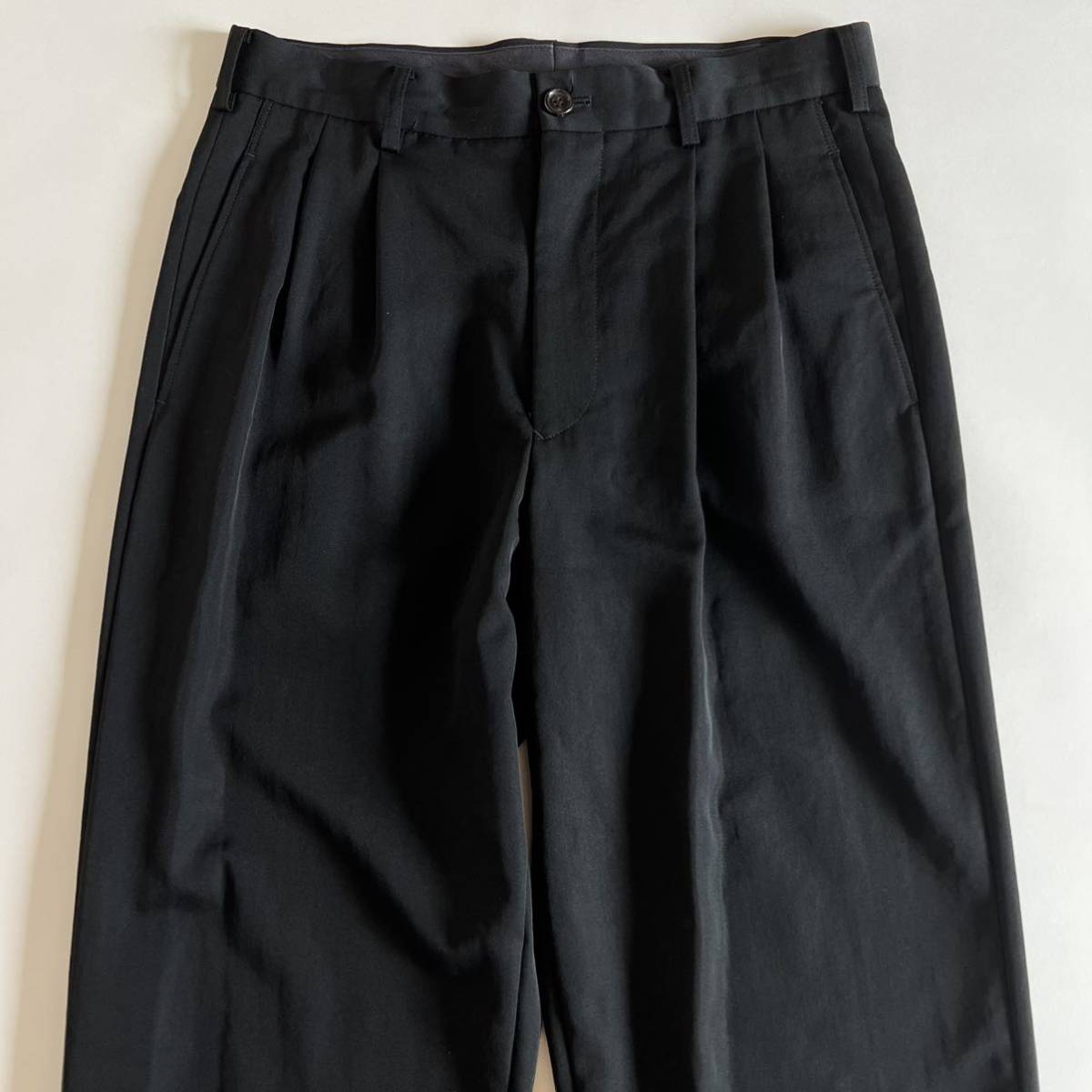 Y's 黒 ワイドパンツ　アーカイブ y's for men ウールギャバ スラックス アーカイブ ヨウジヤマモト