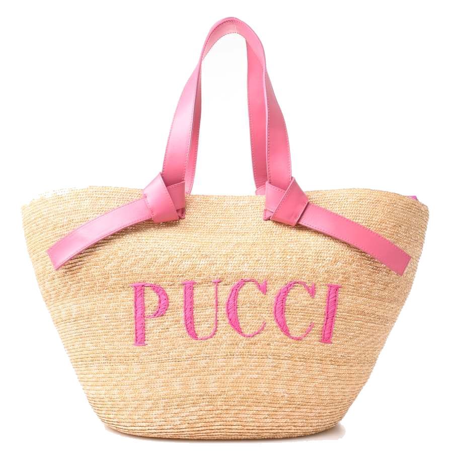 受注生産可能 EMILIO PUCCI エミリオプッチ ストロー カゴバッグ