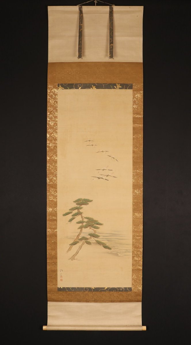 模写】【一灯】pp8968〈田中訥言〉松鶴図 復古大和絵派の祖 愛知の人