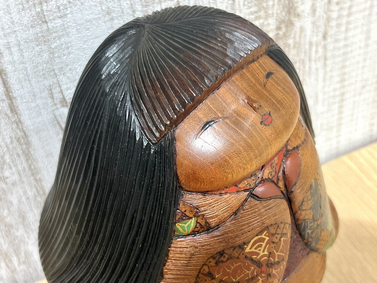 創作こけし 名工 加藤龍雄 作 「小春日」 約24cm 内閣副総理大臣賞受賞