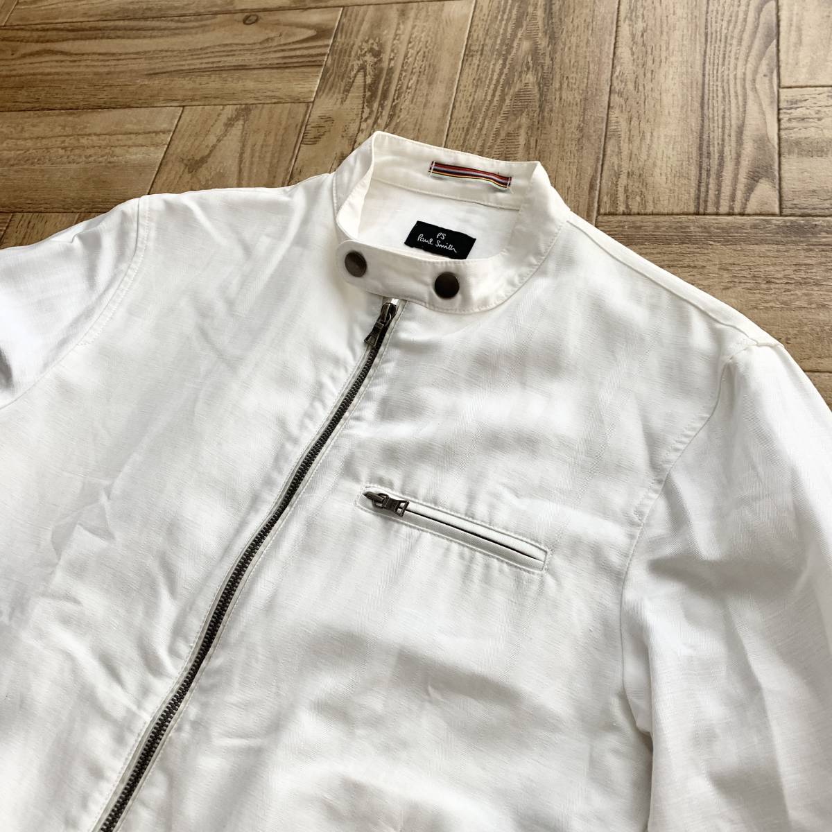 D11『PS ポールスミス PS Paul Smith』麻 リネン シャドーストライプ 
