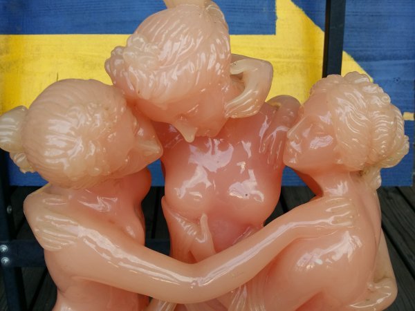 三美神 石 石細工 置物 インテリア オブジェ 大きい 50cm以上