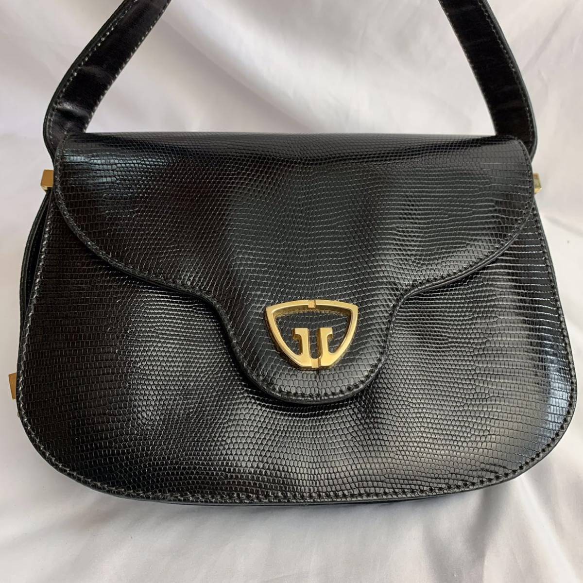 1円〜 超美品・自立型 クロコ 型押し GUCCI グッチ インター 【極希少 
