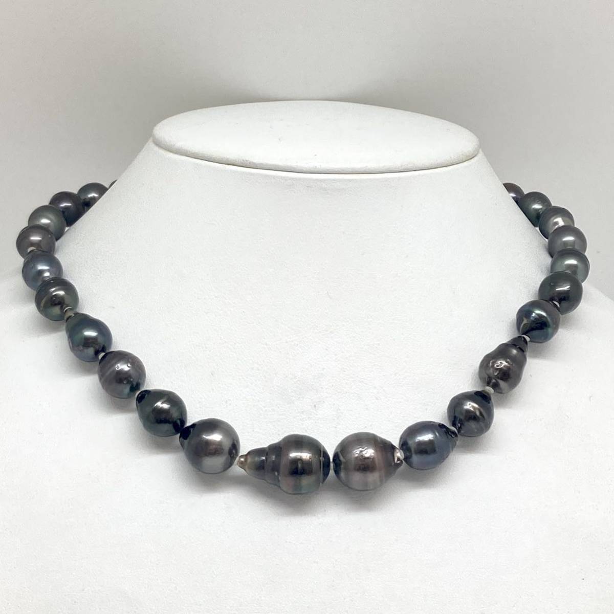 □南洋黒蝶真珠ネックレス□重量約54.9g 約8.5-13.0mm 39cm