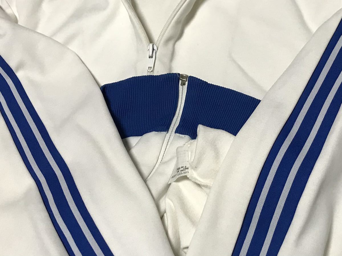 希少 70sビンテージ adidas デサント ADS-3F 白×青 トラックトップ 
