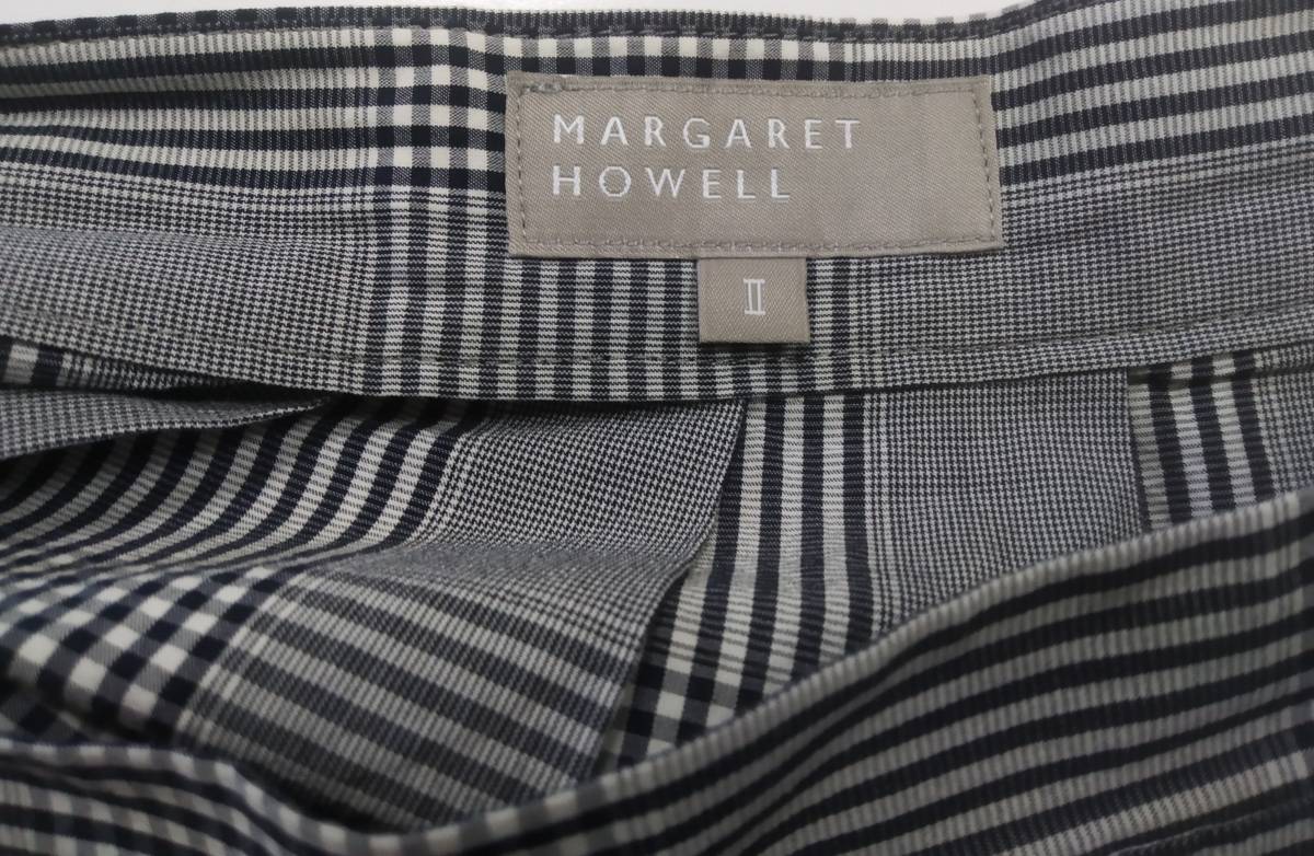 MARGARET HOWELL ウールプリーツスカート グレー ♪MARGARET HOWELL マーガレット・ハウエル♪グレー チェック ソフト