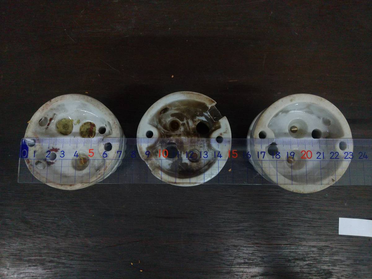 レトロ シーリングカバー 当時物 碍子 がいし 菊型 3個 セット