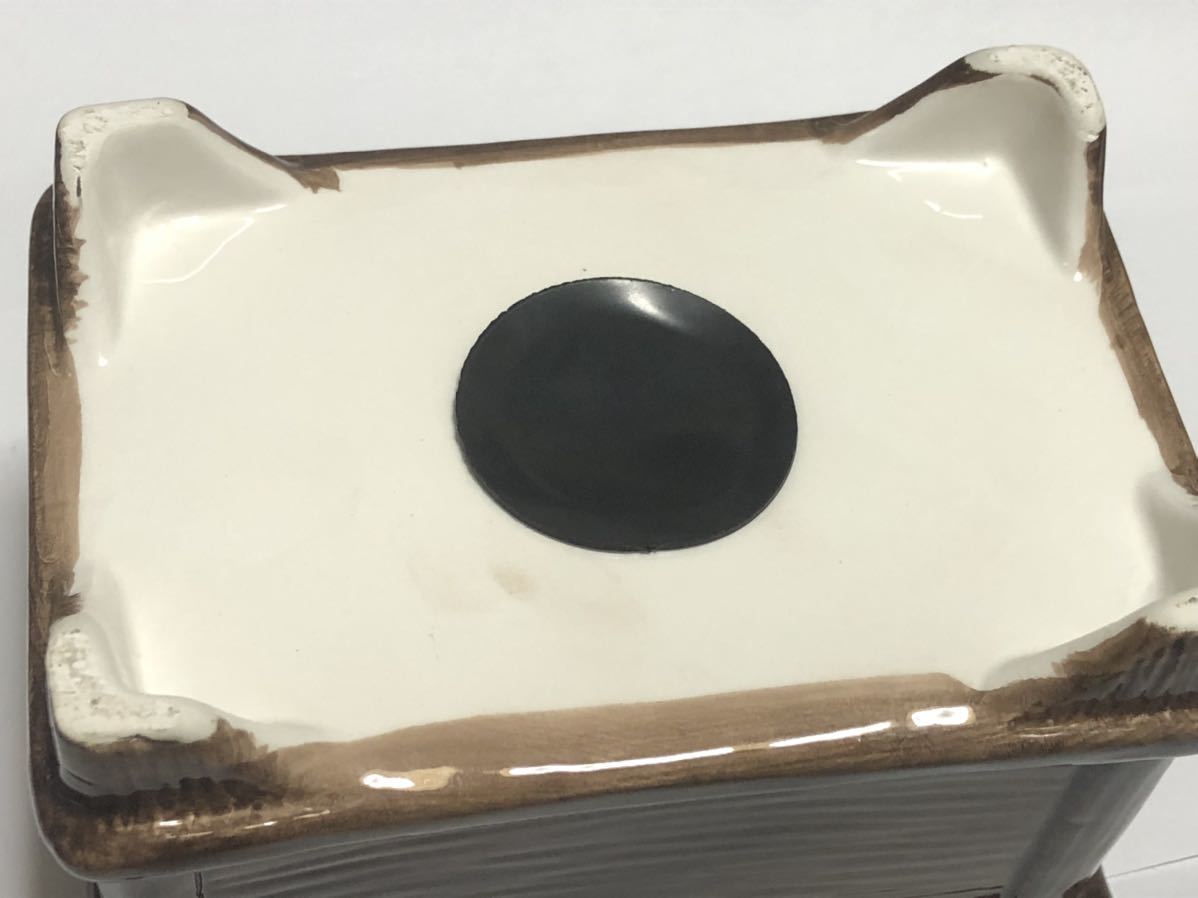 相田みつを 貯金箱 陶器製 賽銭箱型 コインバンク おかげさん(貯金箱