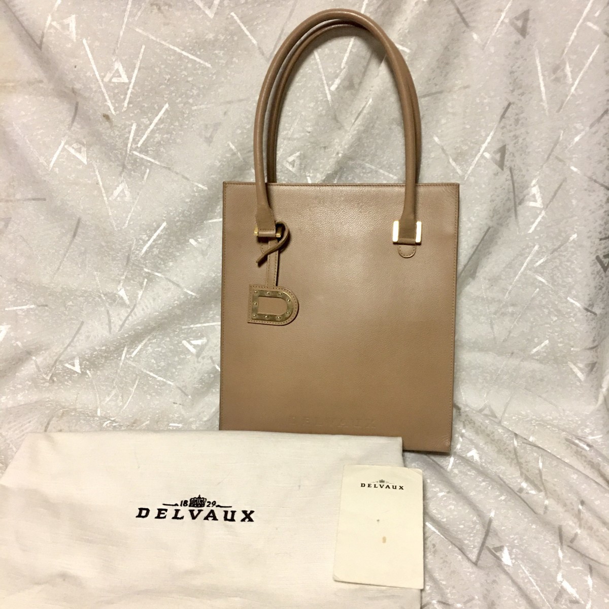美品】DELVAUX えらべる ブラウン ベージュ ハンドバッグ 1831