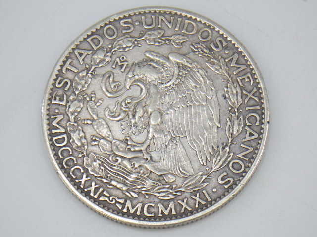 メキシコ 2ペソ 1921年 銀貨 me06 美術品・アンティーク・コレクション