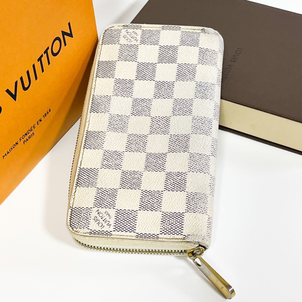 良品】LOUIS VUITTON ジッピーウォレット ダミエ アズール 財布 LOUIS