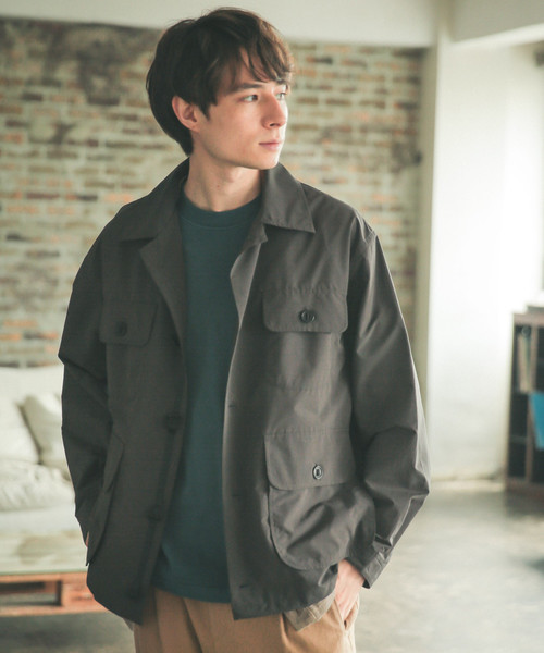 濃灰M niko and...ニコアンド ハンティングブルゾン チャコールグレー Mサイズ オーバーサイズ ジャケット カバーオール ミリタリー ワーク